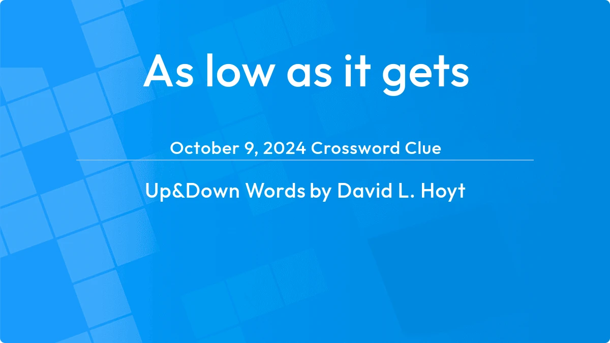 As Low As It Gets December 9, 2023