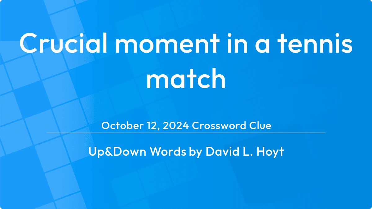 Crucial Moment In A Tennis Match October 12, 2024