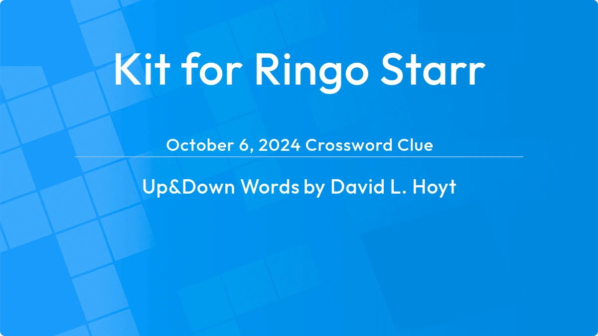 Kit For Ringo Starr October 6, 2024