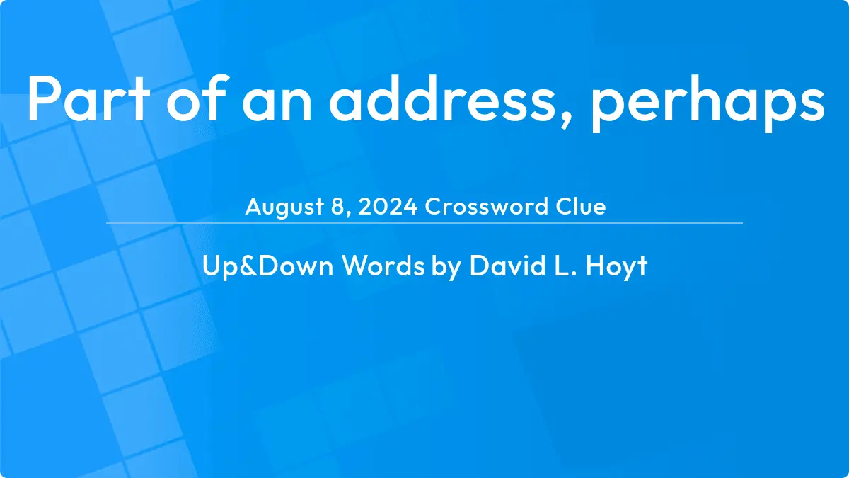 Part Of An Address Perhaps October 7, 2023