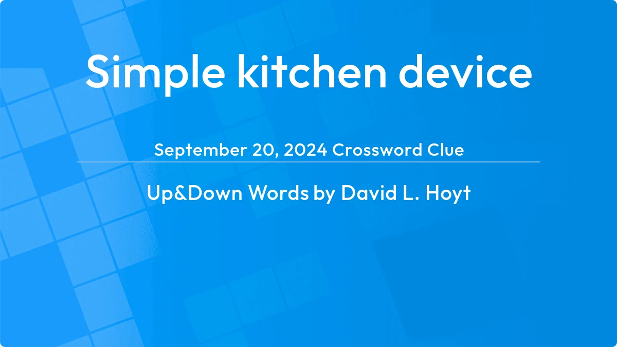 Simple Kitchen Device November 19, 2023