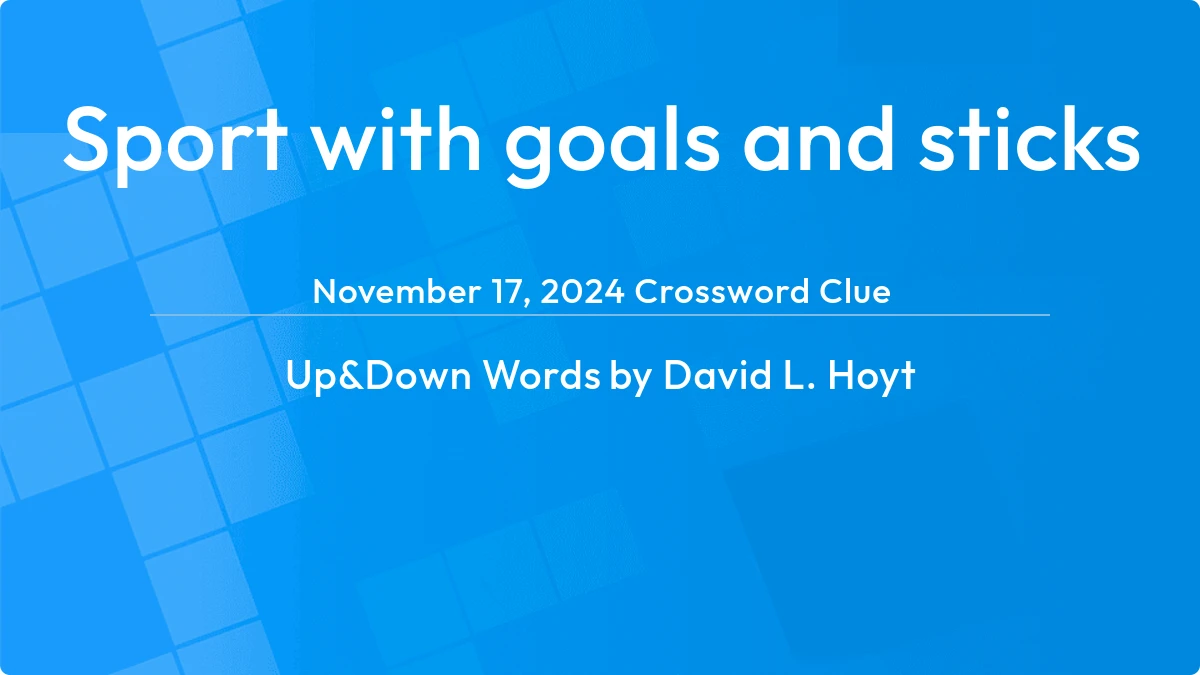 Sport With Goals And Sticks November 17, 2024