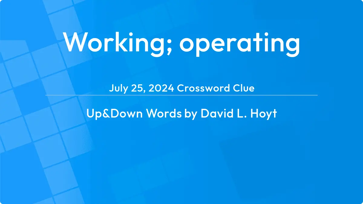 Working Operating Answer Up And Down Words Clue